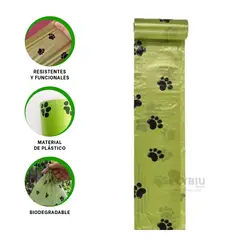 GENERICO - Rollo de Bolsas Diseño de Patitas Verde Y+Gift MiniAgenda