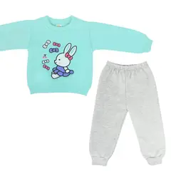 GENERICO - Conjunto Franela reactiva - 2 piezas - Conejita - Verde agua