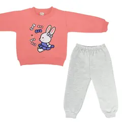 GENERICO - Conjunto Franela reactiva - 2 piezas - Conejita - Coral