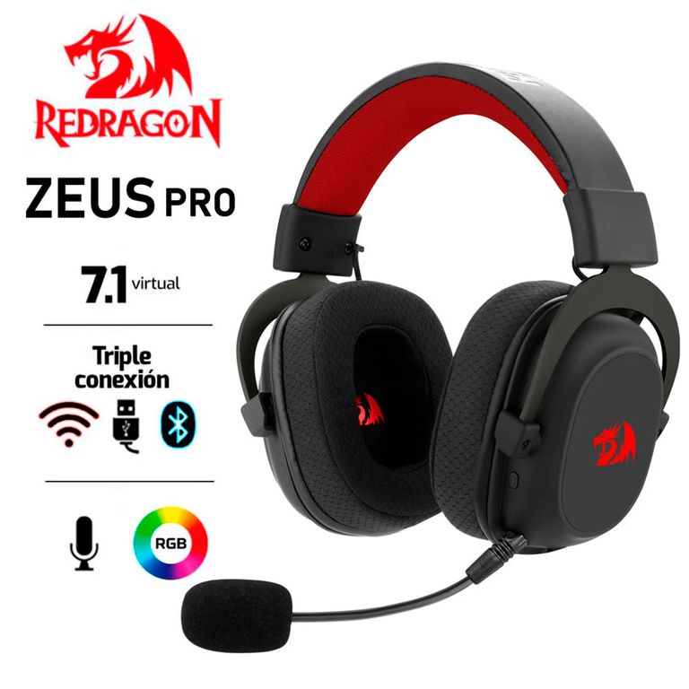Auriculares Zeus PRO RGB H510-WL Wireless BLACK