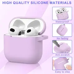 GENERICO - Funda protectora de silicona AirPods 4 - Lila