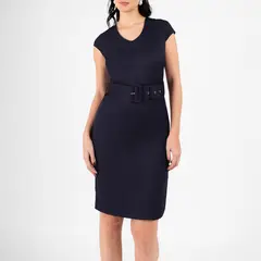 TEILOR - VESTIDO CORTO SASTRE CON CINTURON MUJER