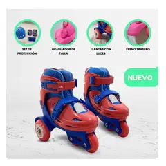 GENERICO - PATINES LINIALES PARA NIÑO RODILLERA Y CASCO 27 al 30