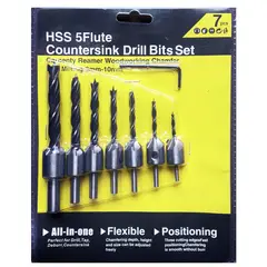 GENERICO - Set de 7 Brocas Avellanadoras para Madera 3-10mm