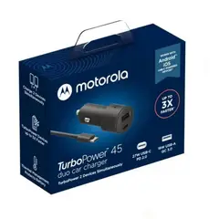 MOTOROLA - Cargador De Auto 45W Dual Carga Rapida - Negro