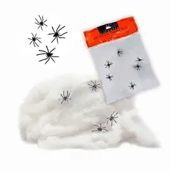 GENERICO - Tela de Araña ARTIFICIAL Color Blanco bolsa de 300gr