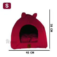 RYBIU IMPORT - Casita Canina Talla S en Guinda Y+Regalo Ligas para Peinar