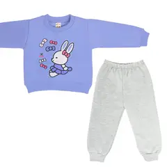 GENERICO - Conjunto Franela reactiva - 2 piezas - Conejita - Morado