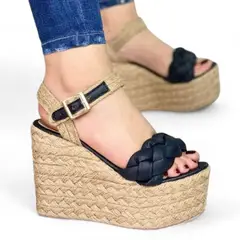 GENERICO - Taco Mujer Plataforma Yute Chic 2086L-55 Color Negro