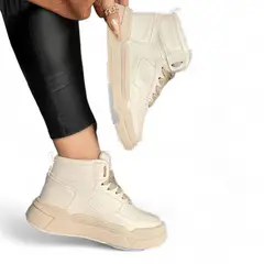 GENERICO - Zapatilla Mujer Classic Pasador Cruzado 2086L-55 Color Beige