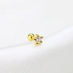 CLEO JOYAS & ACCESORIOS - Piercing Estrella Alessia 925 Dorado Plata