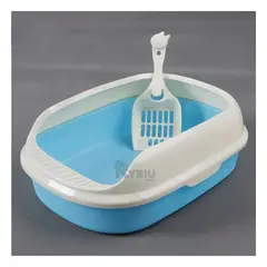 GENERICO - Arenero para Gatos Compacto para Colocar Arena Tono Azul