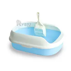 GENERICO - Baño para Felino Transportable Azul Y+Envoltorio de Regalo