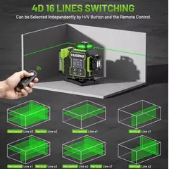 HUEPAR - New Versión Nivel laser W04CG(2024) 16 líneas 4d Motor de Giro