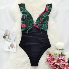 GENERICO - TRAJE DE BAÑO ENTERIZO CON HOJAS