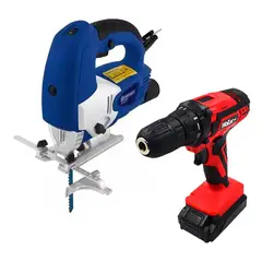 WOLFOX - Taladro atornillador 12v 38 + sierra caladora 800w wf0008-k8