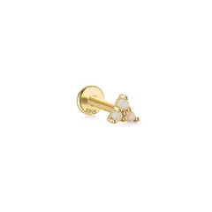 CLEO JOYAS & ACCESORIOS - Piercing Three Opalo 925 Dorado Plata