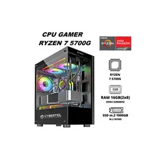 CYBERTEL - PC GAMER RYZEN 7 5700G 16GB RAM DUAL 1TB SSD M.2 CASE FUENTE 600W GAMER