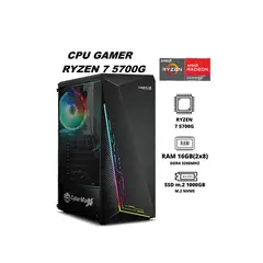 CYBERTEL - PC GAMER RYZEN 7 5700G 16GB RAM DUAL 1TB SSD M.2 CASE FUENTE 600W GAMER