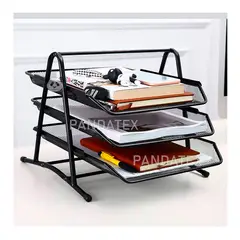 SM - ORG. DE PAPELES DE 3 NIVELES NEGRO