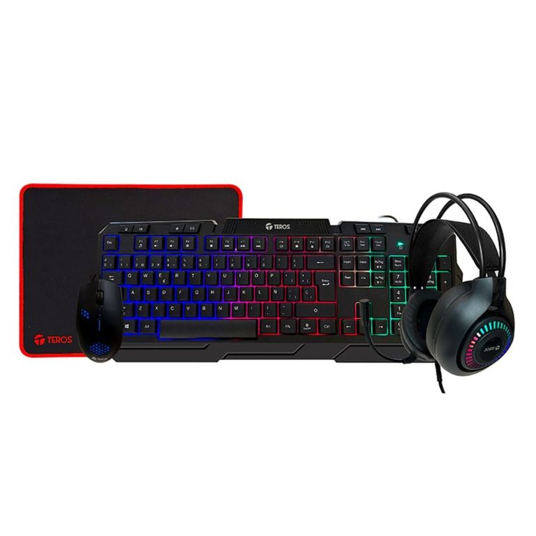 Combo Gamer TE-4063N Teclado multimedia Mouse Audifono Pad