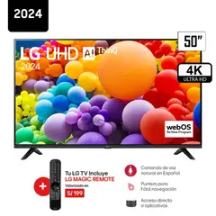 LG - Televisor 50 Pulg. LED Smart TV UHD 4K con ThinQ AI 50UT7300 + Control Magic 2024