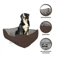 GENERICO - Cojin Grande para Mascotas de Color Marron Y+Regalo Agendita