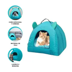 GENERICO - Casita de Tela Duradera Talla S Verde Agua Y+Stickers