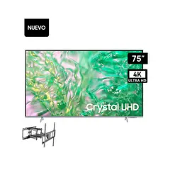 SAMSUNG - Televisor 75 UHD Crystal 4K Tizen OS Smart TV UN75DU8000 + Rack