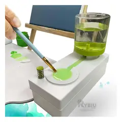RYBIU IMPORT - Lavador Usable de Brochas en Tono Blanco Y+Post-it Adhesivos