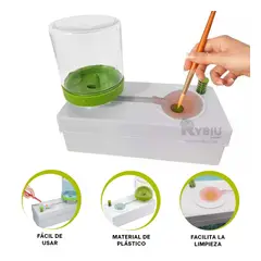 RYBIU IMPORT - Enjuagador de Brocha de Diseño Tono Blanco Y+Papel de Regalo