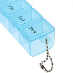 GENERICO - Pastillero Organizador Semanal Tipo Llavero - 7 Compartimentos