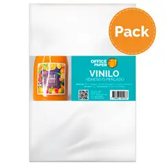 OFFICE PAPER - Pack Vinilo Adhesivo Perlado por 05 Hojas A4 x4 Paquetes