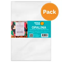 OFFICE PAPER - Opalina Textura Rayas por 05 Hojas A4 Pack x4