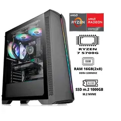 THERMALTAKE - PC GAMER RYZEN 7 5700G 16GB RAM DUAL 1TB SSD M.2 CASE FUENTE 600W GAMER