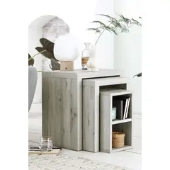 TU MESITA - Set Mesa Lateral x3 Imakel color Ceniza