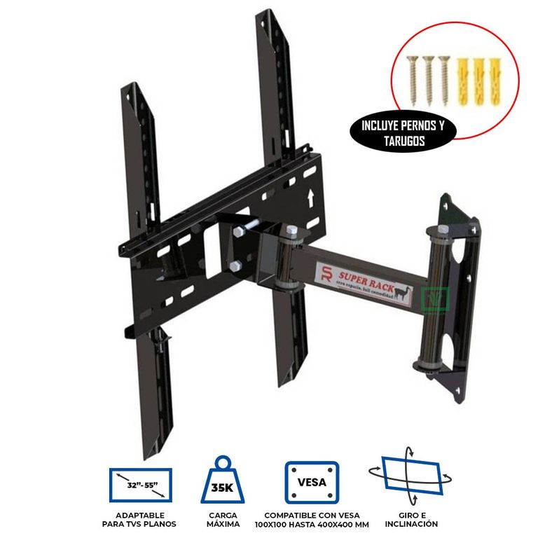 Rack Giratorio de 32 a 55 Un Brazo
