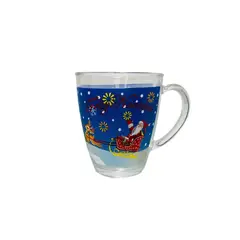 Ichimatsu - Jarro 11 Oz Vidrio Cilindrico Nav C/Est.Papa Noel En Trineo M22-18