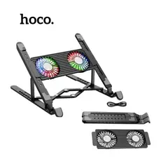 HOCO - Cooler Doble Soporte para laptop con luces RGB DH-17