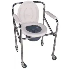 GENERICO - Silla Sanitario con Ruedas Importada Acero Cromado