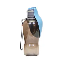 GENERICO - BOTELLA PARA PERROS PORTÁTIL Y CON CORREA - BEBEDERO AZUL