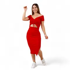 GENERICO - Conjunto Laura Manga Corta Sab-20 Color Rojo