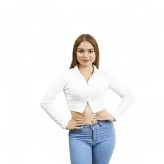 GENERICO - Polo Cierre Manga Larga Sab-16 Color Blanco