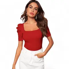 GENERICO - Polo Princesa Manga Corta Sab-13 Color Rojo