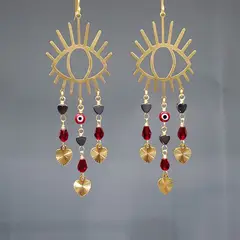 GENERICO - Aretes Largos de Ojos Hecho a mano