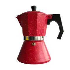 CORBETTA - Cafetera Moka Italiana Roja 6 Tazas - Granito