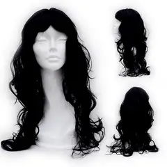 GENERICO - HALLOWEEN - Peluca artificial de poliéster Color Negro