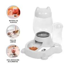 RYBIU IMPORT - Plato Util 2 en 1 para Gatos de Color Gris Y+MiniAgenda