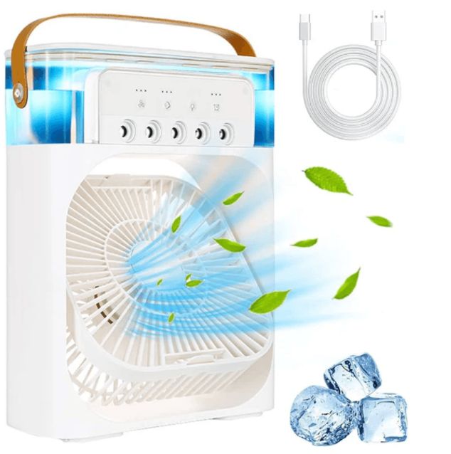 Ventilador Enfriador De Aire Portátil 3 En 1 Rectangular