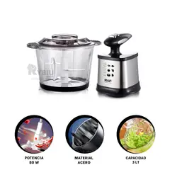 RYBIU IMPORT - Triturador Electrico 3L en Negro Y+Banderitas Adhesivas